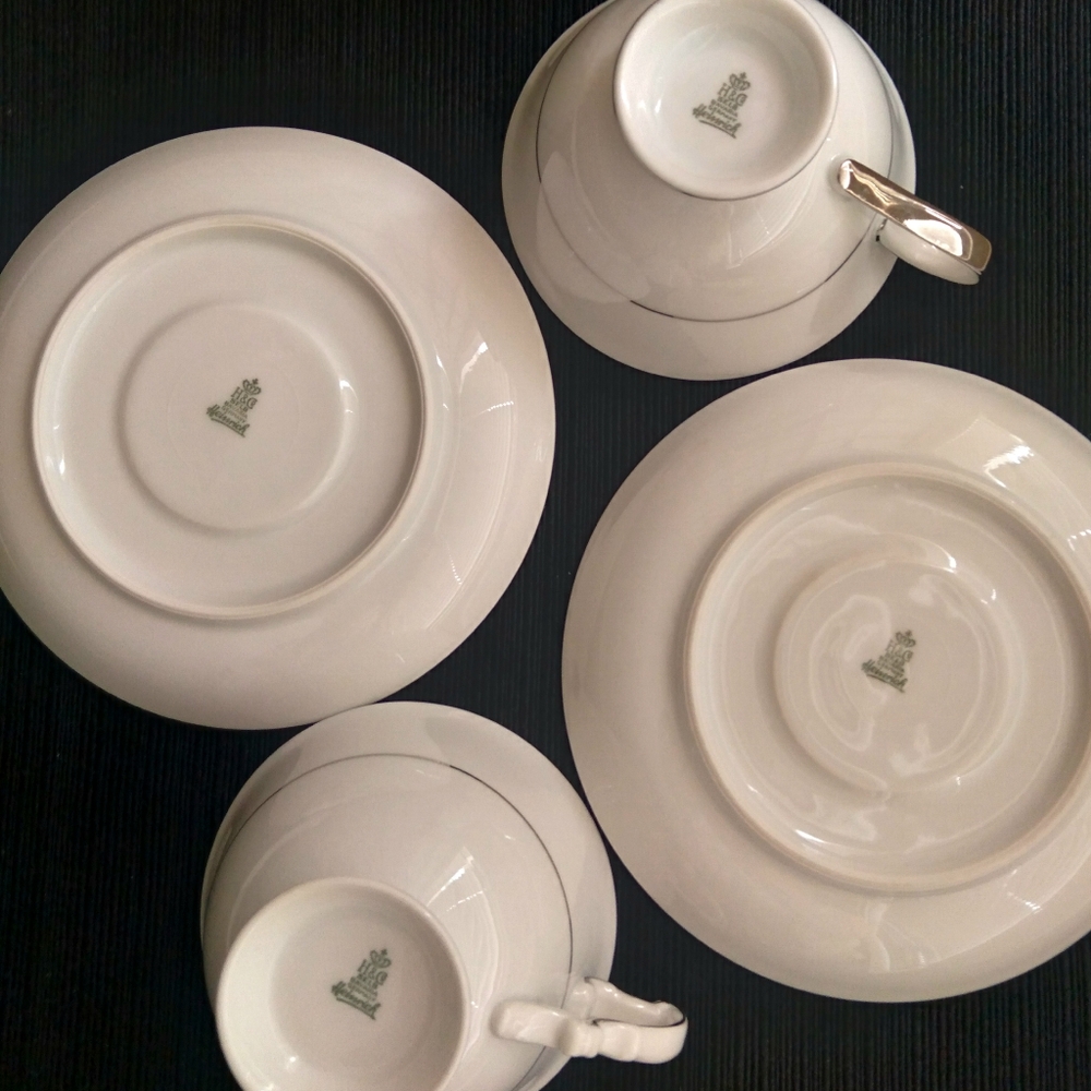 Footed Cup & Saucer Set Silver Wreath by Heinrich - H & C - Picture 6 of 8